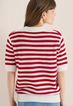 Kurzarm Poloshirt in Crochet-Qualität