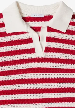 Kurzarm Poloshirt in Crochet-Qualität