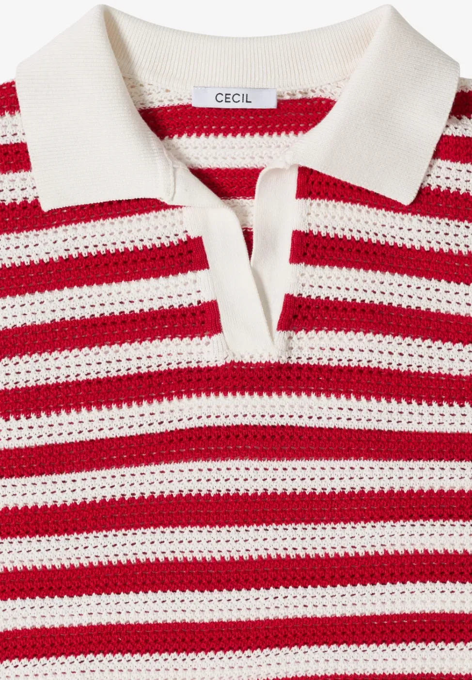 Kurzarm Poloshirt in Crochet-Qualität