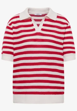 Kurzarm Poloshirt in Crochet-Qualität