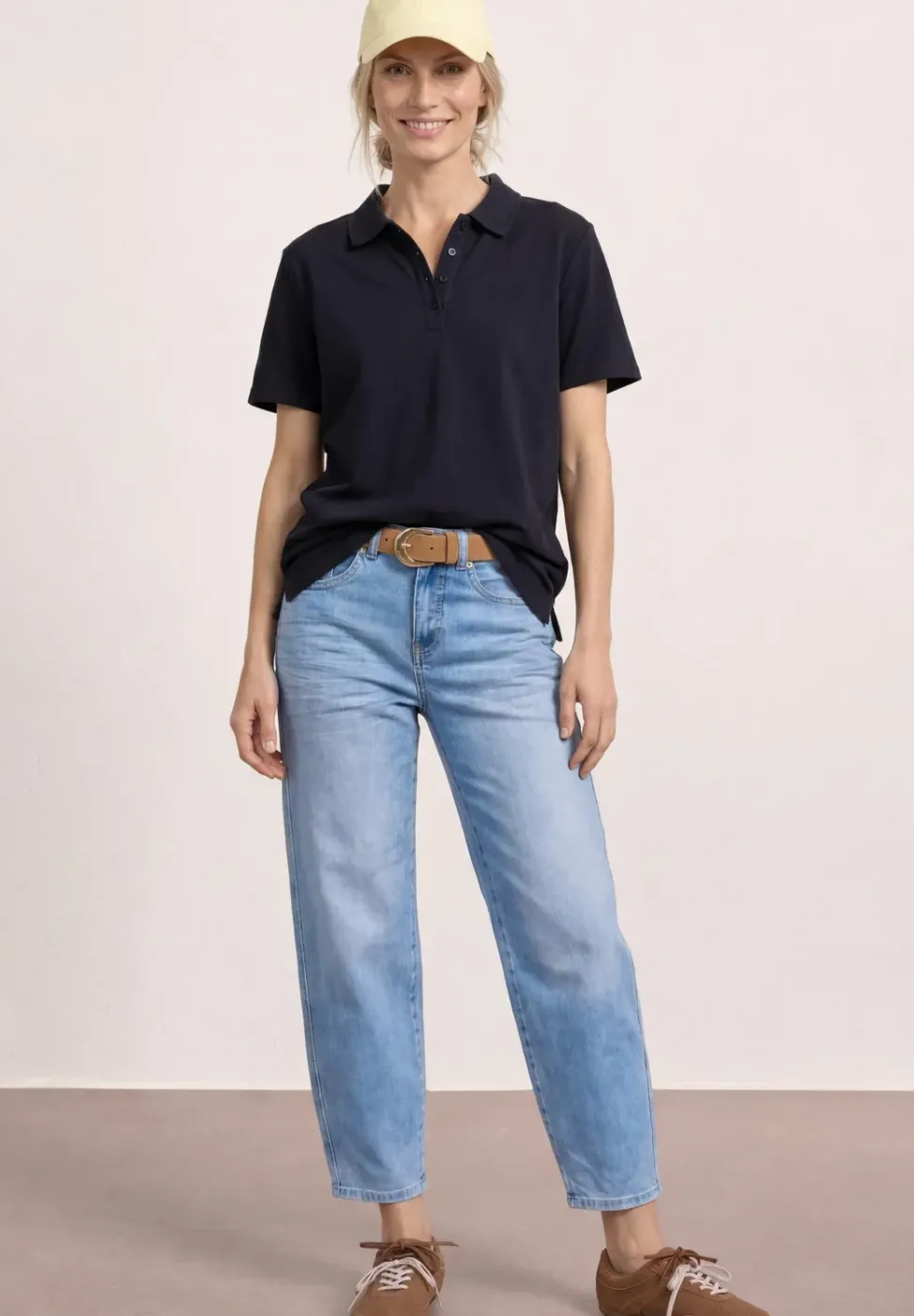 Kurzarm Poloshirt in Rippstruktur