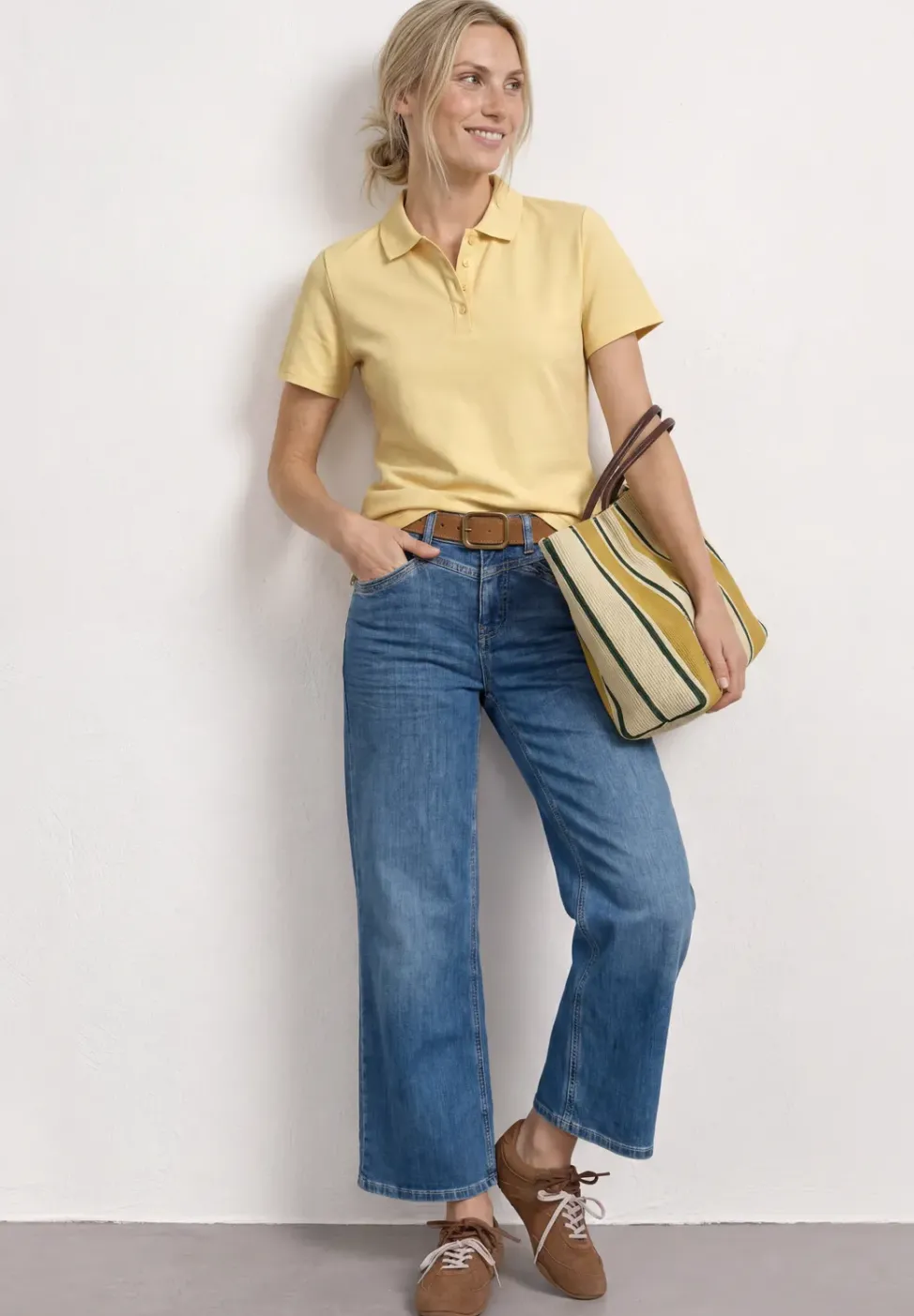 Kurzarm Poloshirt in Rippstruktur