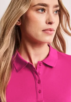 Kurzarm Poloshirt in Rippstruktur