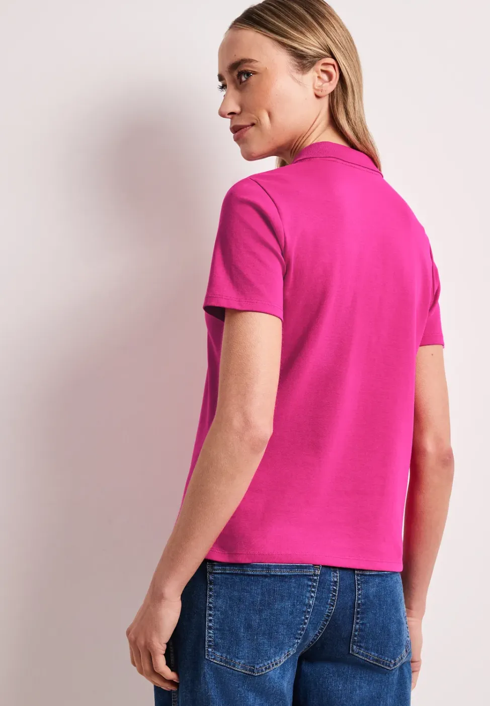 Kurzarm Poloshirt in Rippstruktur