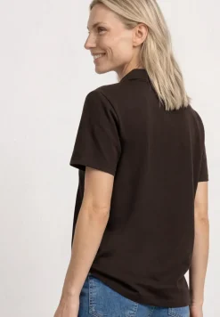 Kurzarm Poloshirt in Rippstruktur