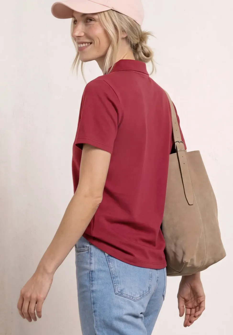 Kurzarm Poloshirt in Rippstruktur