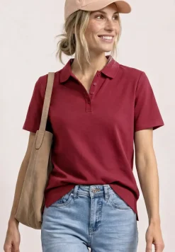 Kurzarm Poloshirt in Rippstruktur