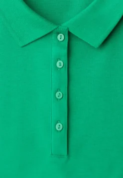 Kurzarm Poloshirt in Rippstruktur