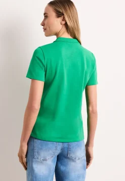 Kurzarm Poloshirt in Rippstruktur