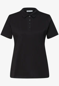 Kurzarm Poloshirt in Rippstruktur