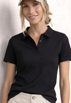 Kurzarm Poloshirt in Rippstruktur