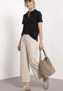 Kurzarm Poloshirt in Rippstruktur