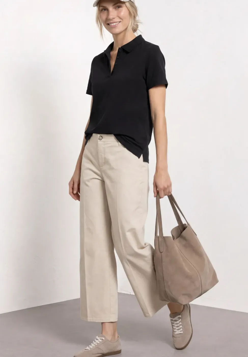 Kurzarm Poloshirt in Rippstruktur