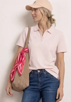 Kurzarm Poloshirt in Rippstruktur