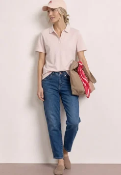 Kurzarm Poloshirt in Rippstruktur