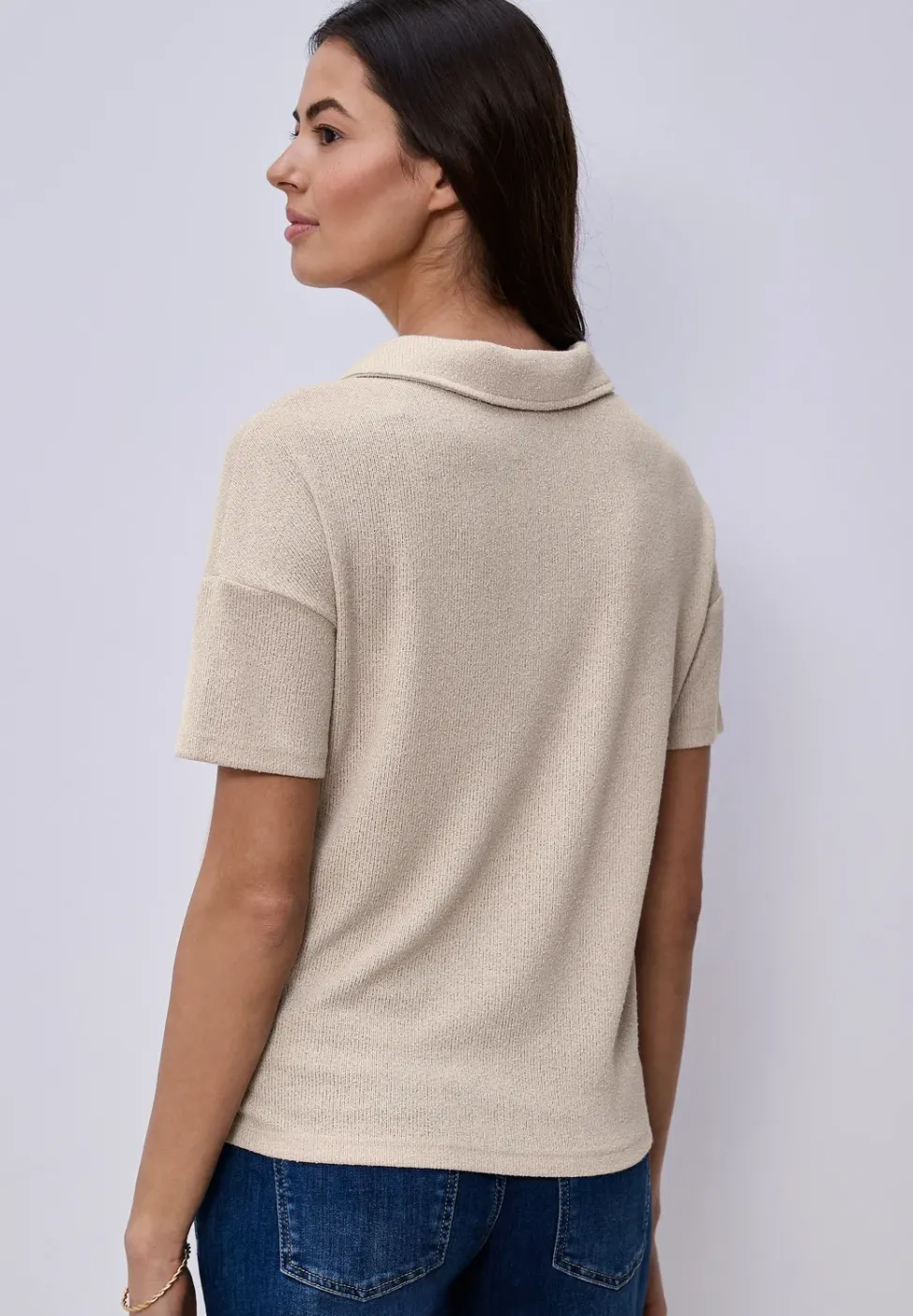 Kurzarm Poloshirt in Unifarbe