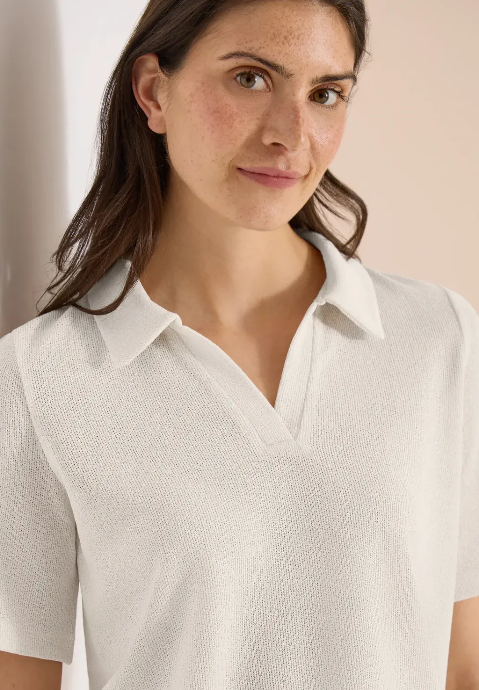 Kurzarm Poloshirt in Unifarbe