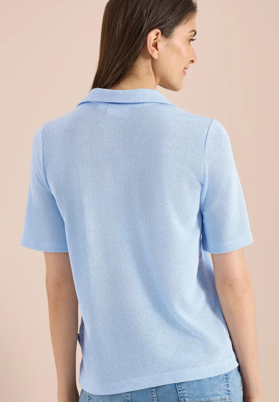 Kurzarm Poloshirt in Unifarbe