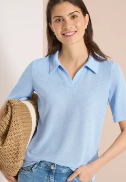 Kurzarm Poloshirt in Unifarbe