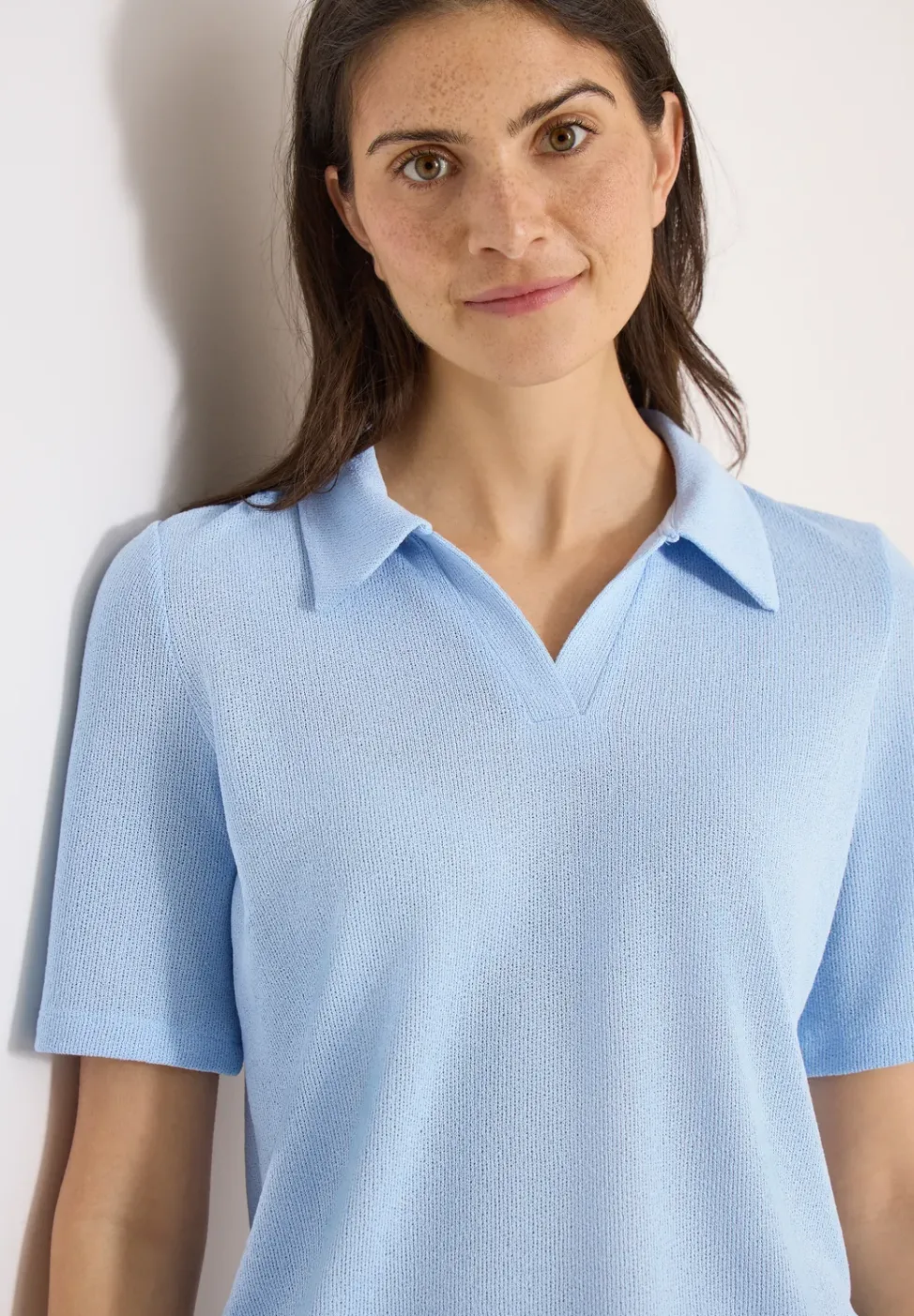 Kurzarm Poloshirt in Unifarbe