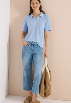 Kurzarm Poloshirt in Unifarbe