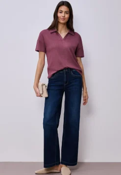 Kurzarm Poloshirt in Unifarbe