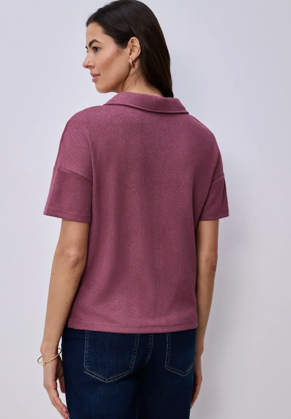 Kurzarm Poloshirt in Unifarbe