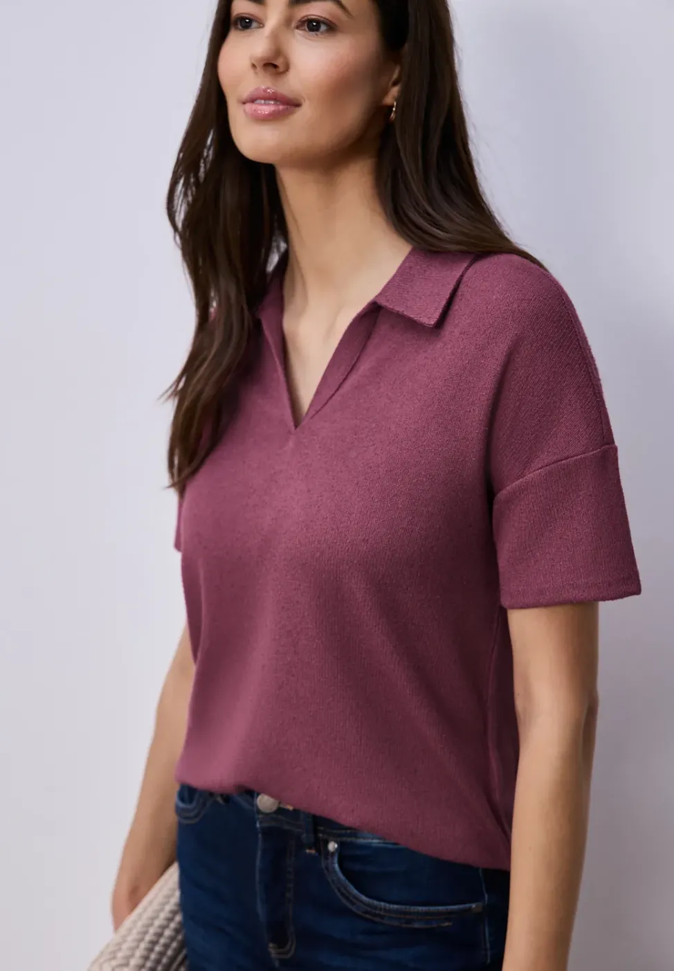 Kurzarm Poloshirt in Unifarbe