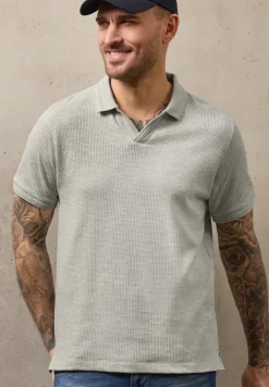 Kurzarm Poloshirt mit feiner Struktur