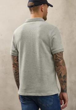 Kurzarm Poloshirt mit feiner Struktur
