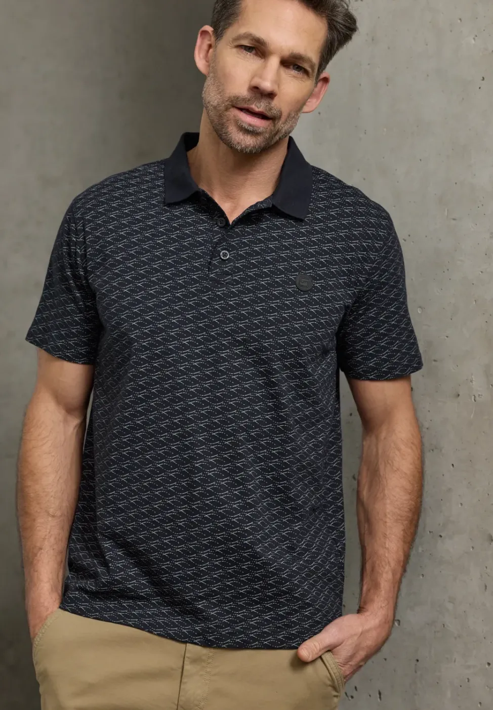 Kurzarm Poloshirt mit Minimal Print