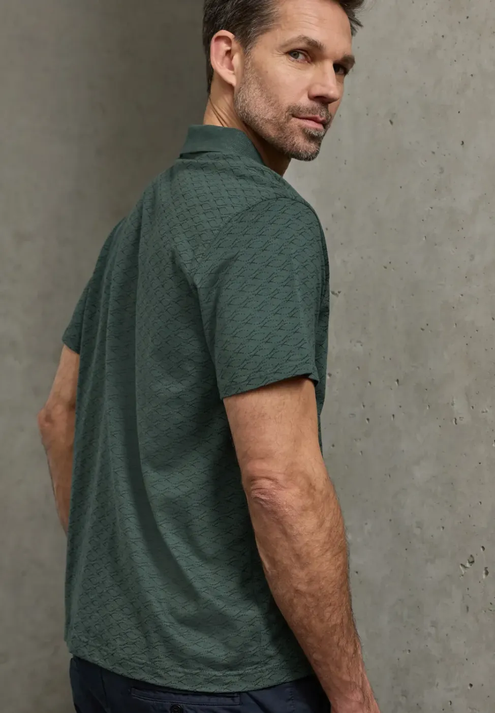Kurzarm Poloshirt mit Minimal Print