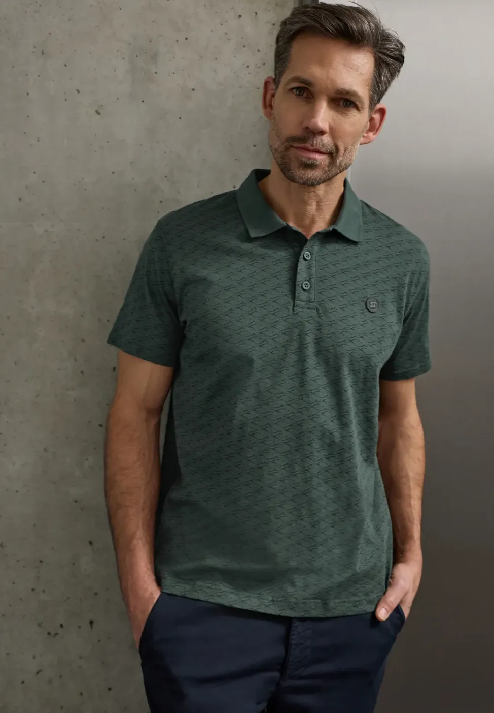 Kurzarm Poloshirt mit Minimal Print