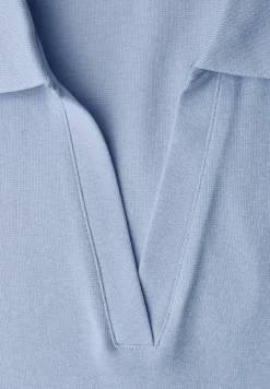Kurzarm Poloshirt mit Split Neck