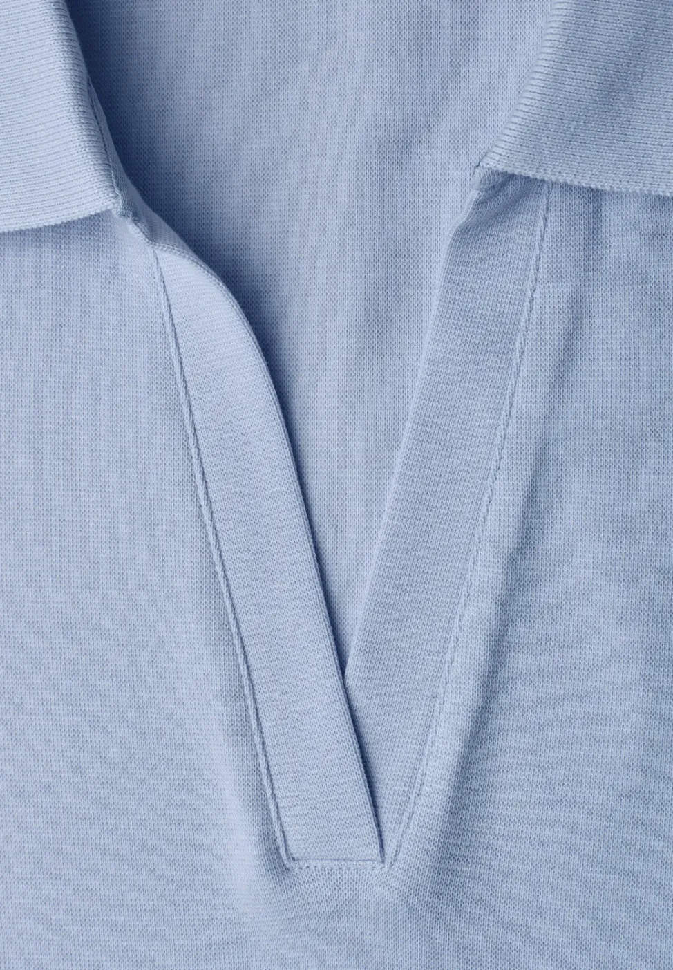 Kurzarm Poloshirt mit Split Neck