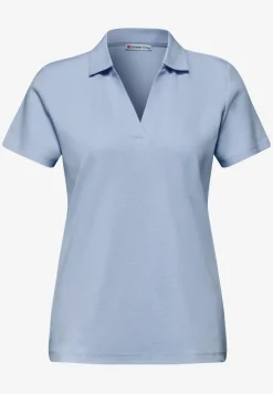 Kurzarm Poloshirt mit Split Neck