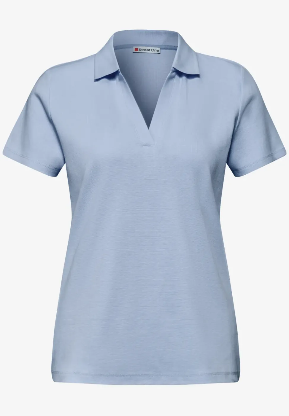 Kurzarm Poloshirt mit Split Neck