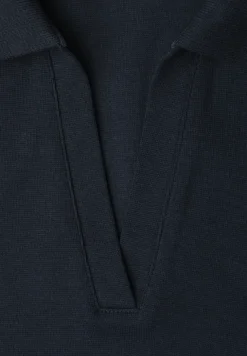 Kurzarm Poloshirt mit Split Neck