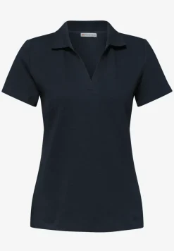 Kurzarm Poloshirt mit Split Neck