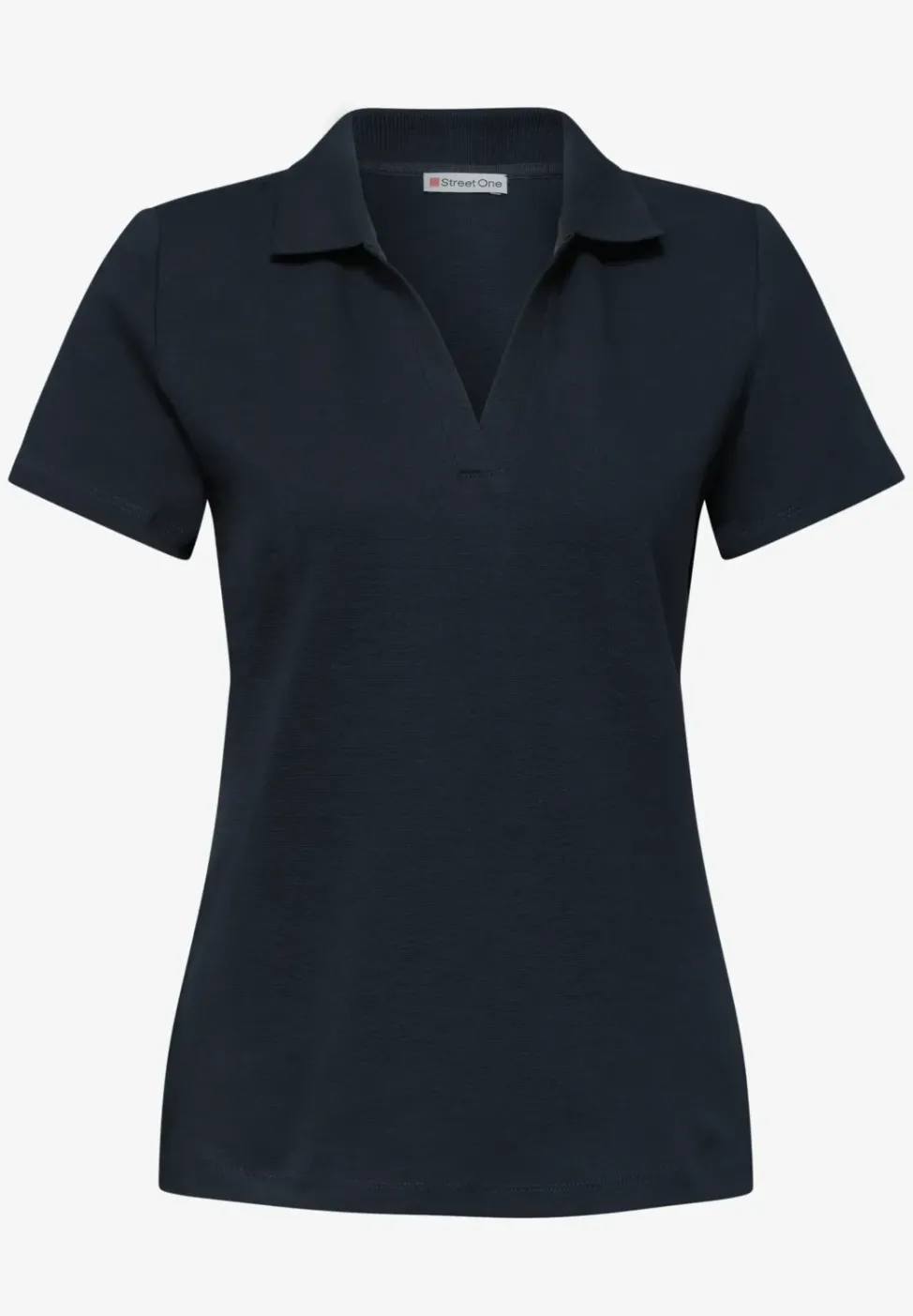 Kurzarm Poloshirt mit Split Neck