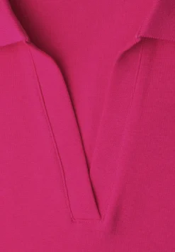 Kurzarm Poloshirt mit Split Neck