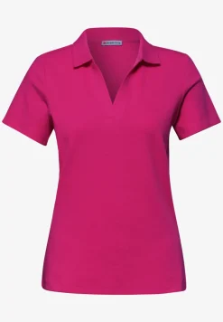 Kurzarm Poloshirt mit Split Neck