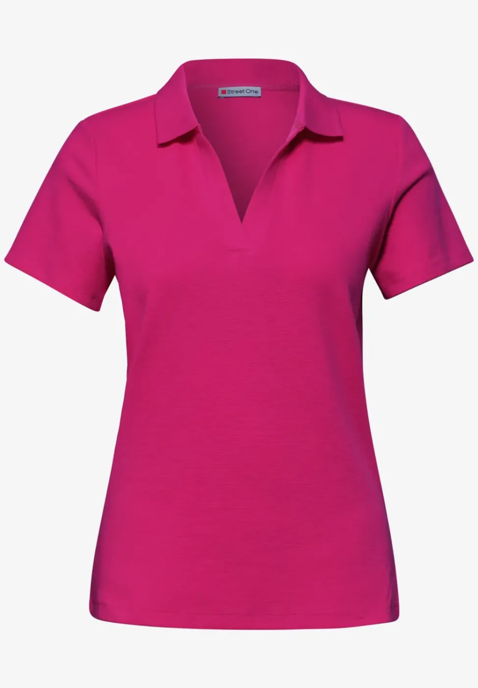 Kurzarm Poloshirt mit Split Neck