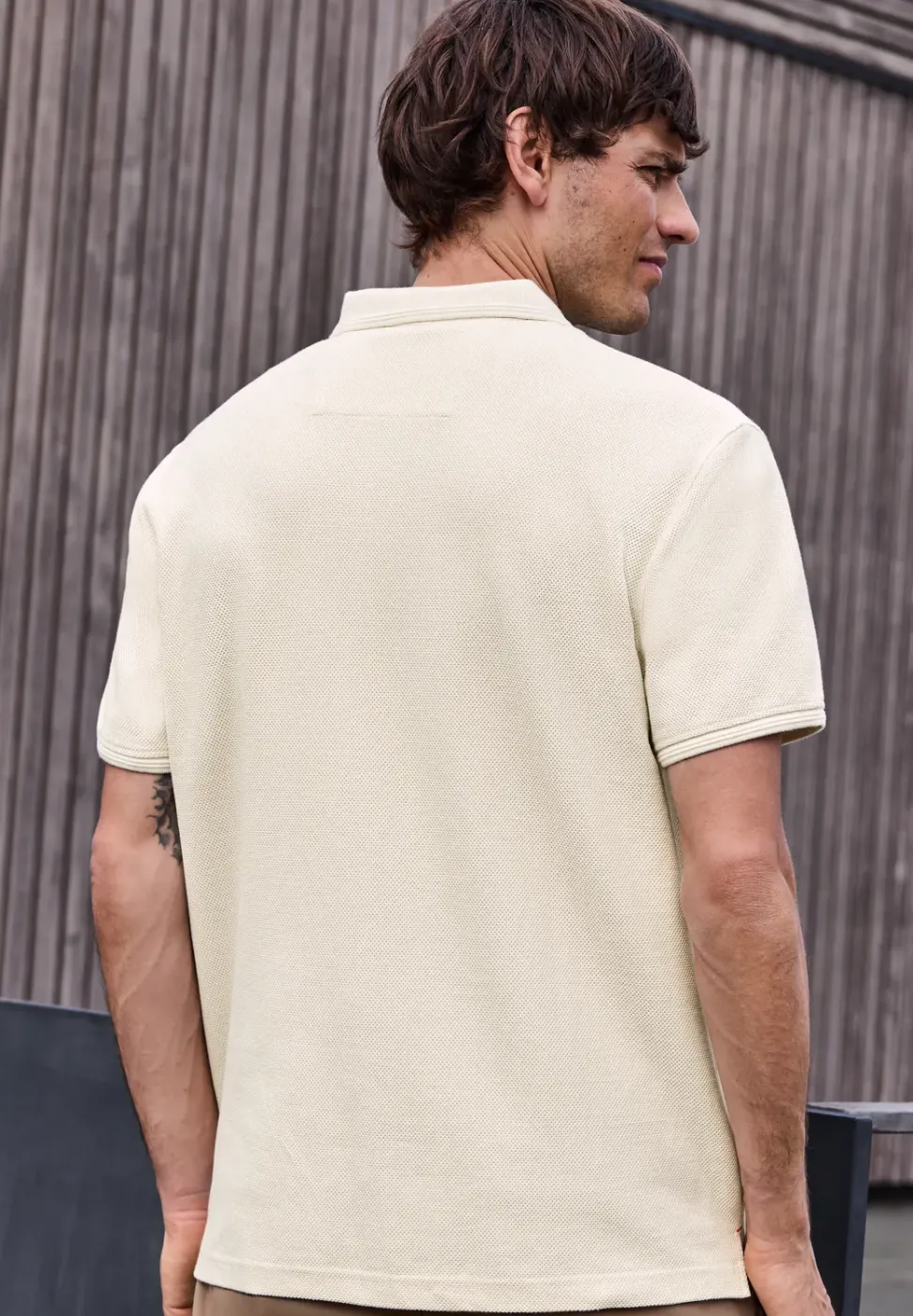 Kurzarm Poloshirt mit Struktur