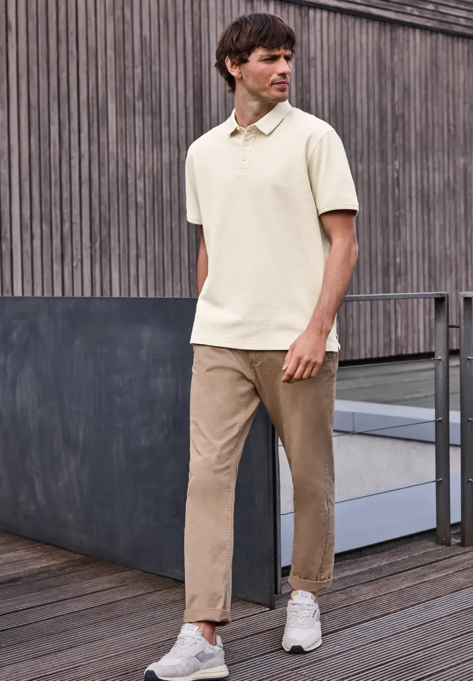 Kurzarm Poloshirt mit Struktur