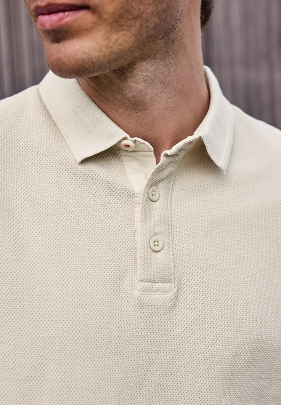 Kurzarm Poloshirt mit Struktur