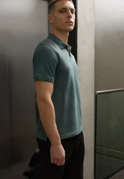 Kurzarm Poloshirt mit Struktur