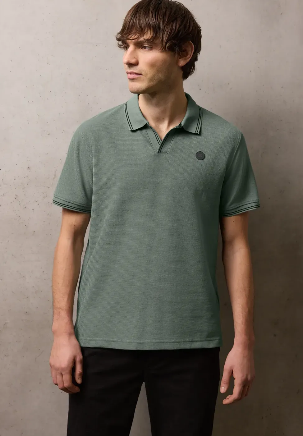 Kurzarm Poloshirt mit Struktur