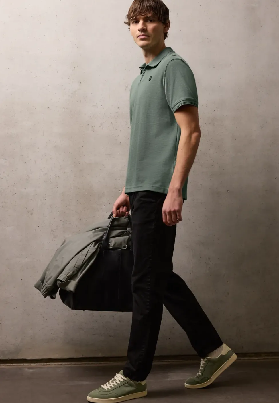 Kurzarm Poloshirt mit Struktur