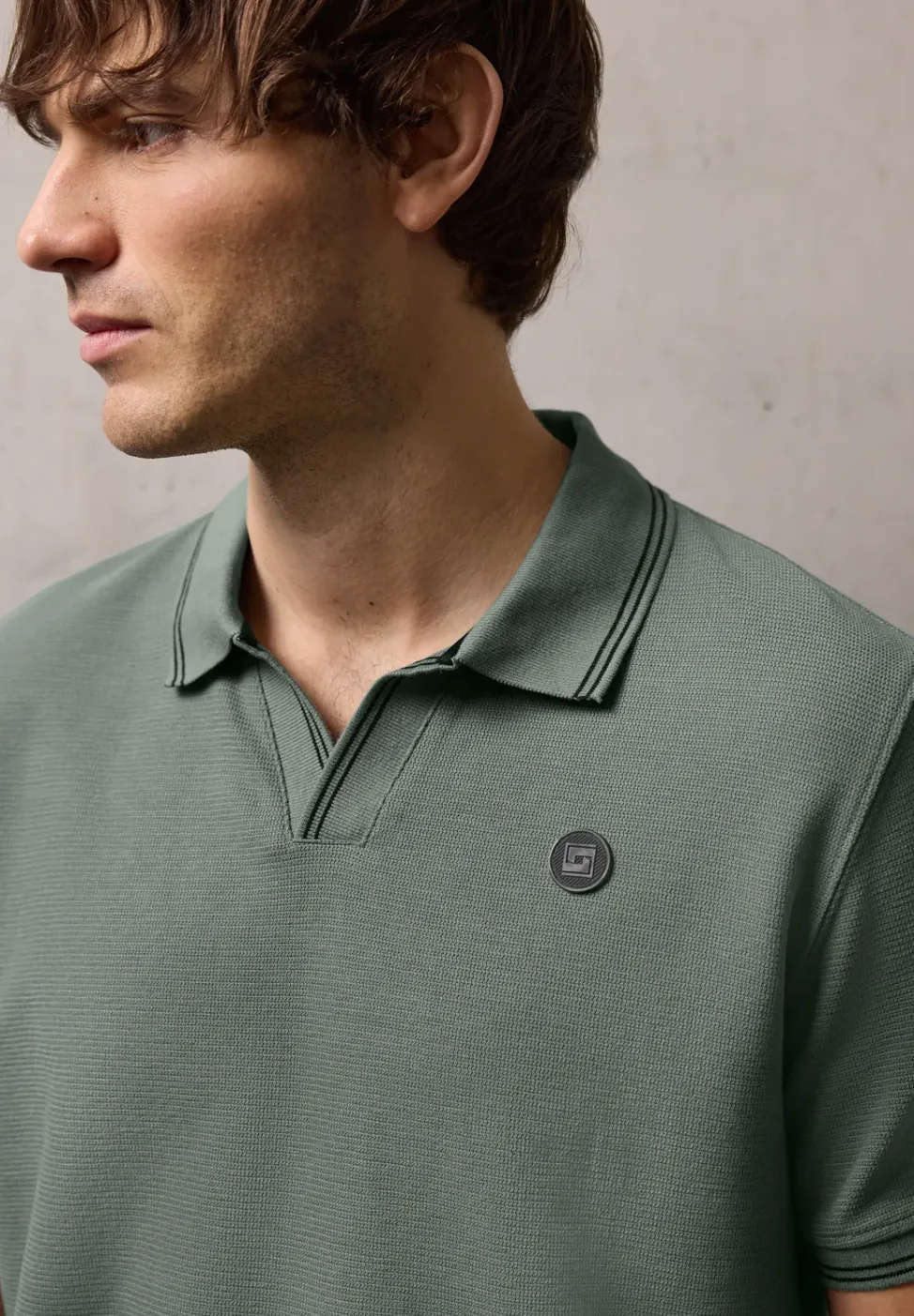 Kurzarm Poloshirt mit Struktur